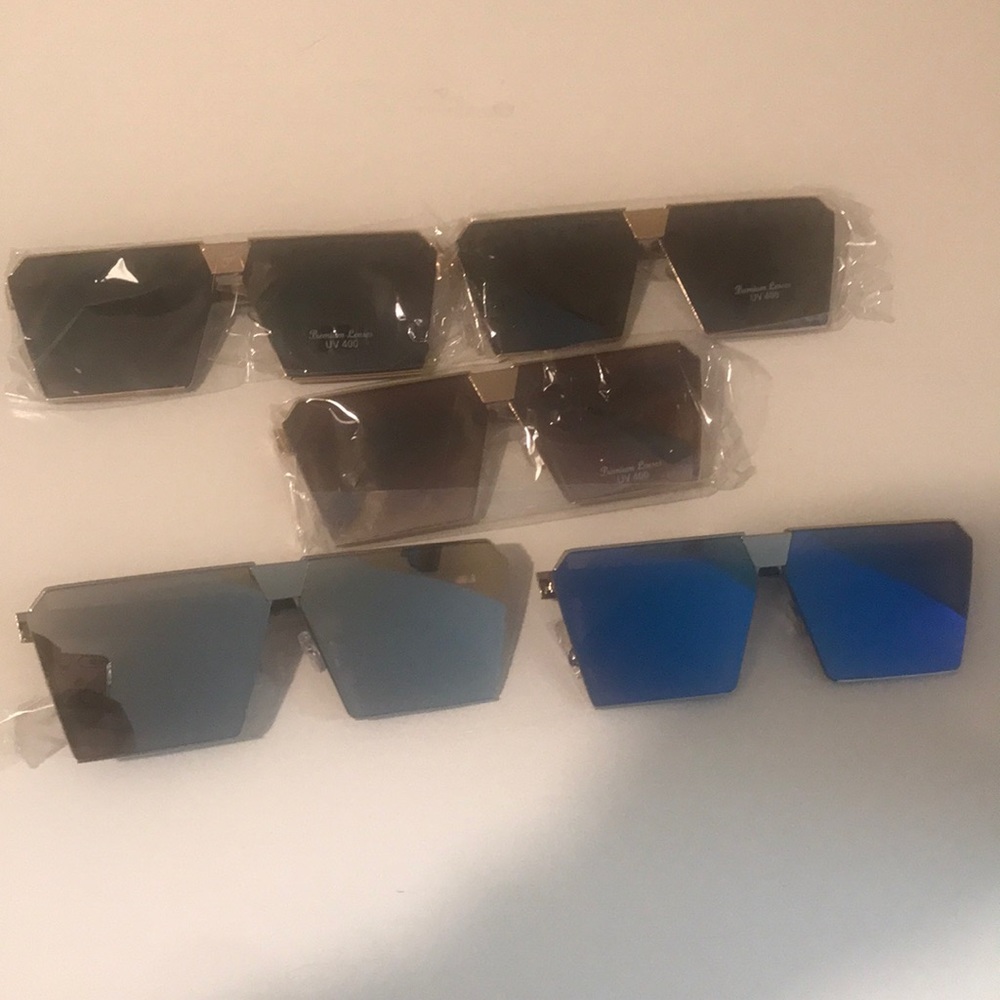 Angle “pentagon” mirror style sunglasses